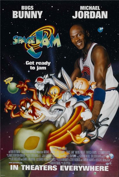  Космический джэм / Space Jam (1996)фантастика, фэнтези, комедия, приключения, семейный, мультфильм, спорт 